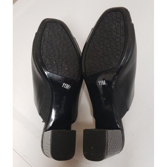 Calvin Klein Women’s Open Toe Mule Chunky Heel Snakeskin Accent Size 11M NWOB - Picture 14 of 14